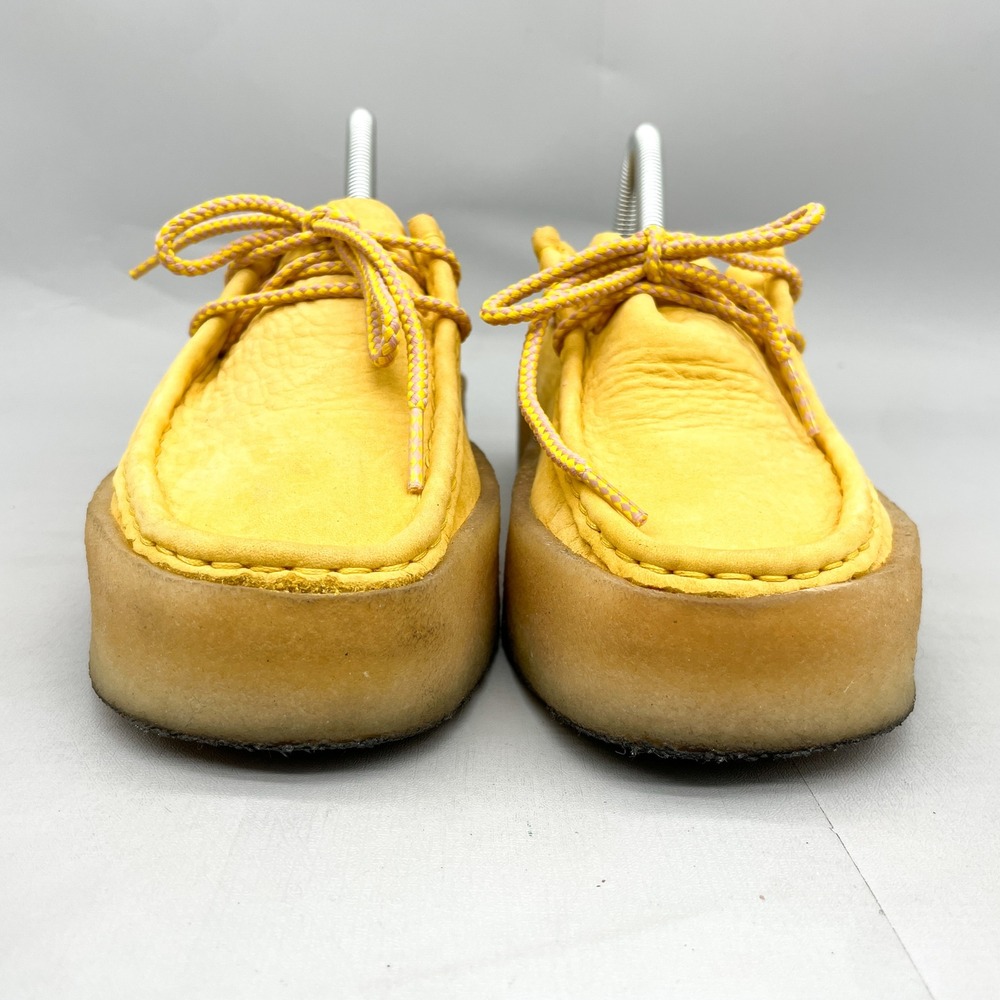 Clarks Womens 8.5 Originals Wallabee Cup Yellow Leather Plaid Trim Boho Moccasin - Picture 2 of 12